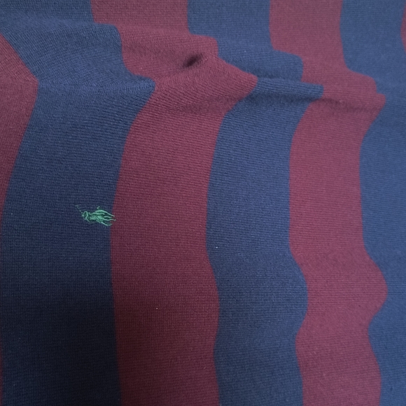 Polo Ralph Lauren 100% Wool Rugby Striped Crew Neck Sweater Med 10-12 Boys - Picture 6 of 16